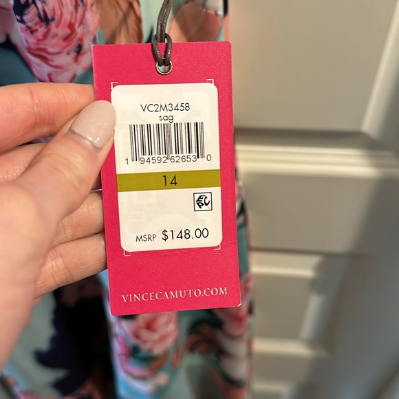 Vince Camuto Sleeveless Scuba Floral Print Fit and Flare Dress - Picture 4 of 5